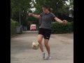 Girl does some soccer freestyle tricks