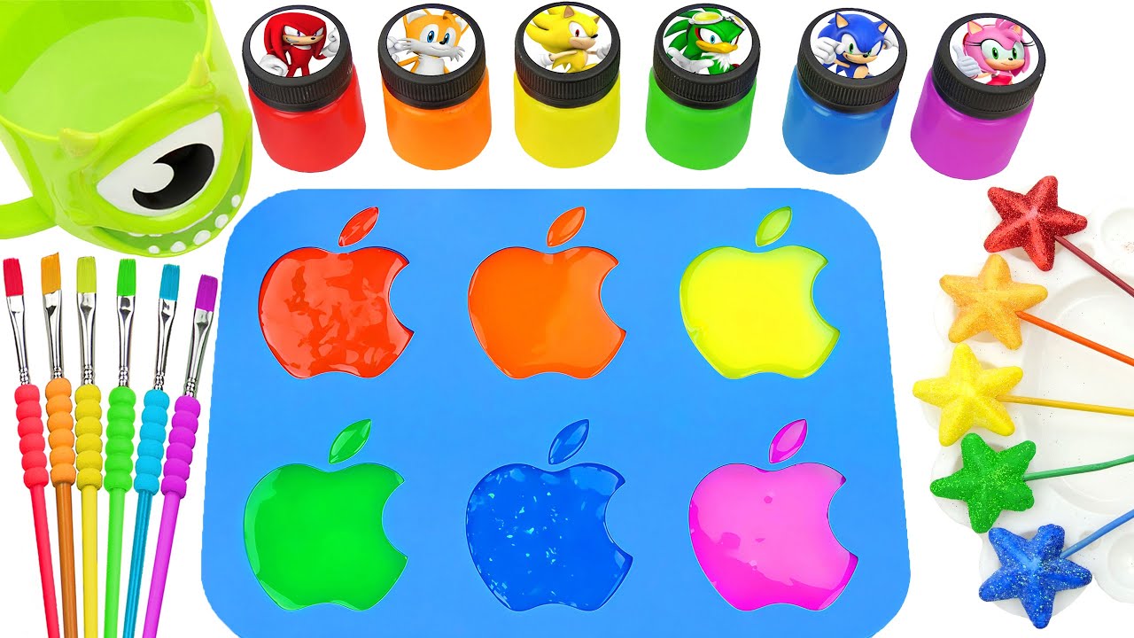 Satisfying Video l DIY How To Make Mega Rainbow Gummy Box Applr Mixing Candy in Cupcake Molds ASMR