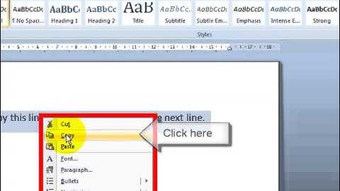 Copy and Paste Text Microsoft Word 2007