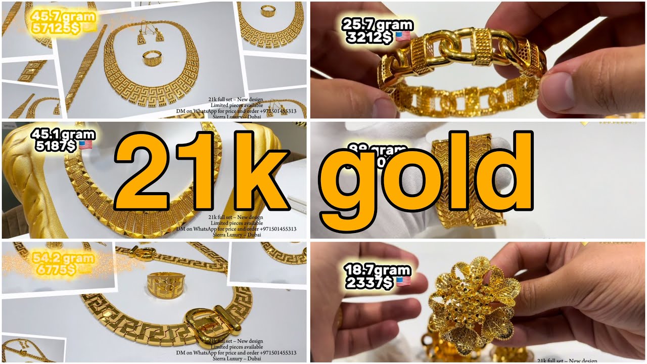 Latest 21K Gold Necklace,Rings and Bangles Designs 2025 with Weight & Price