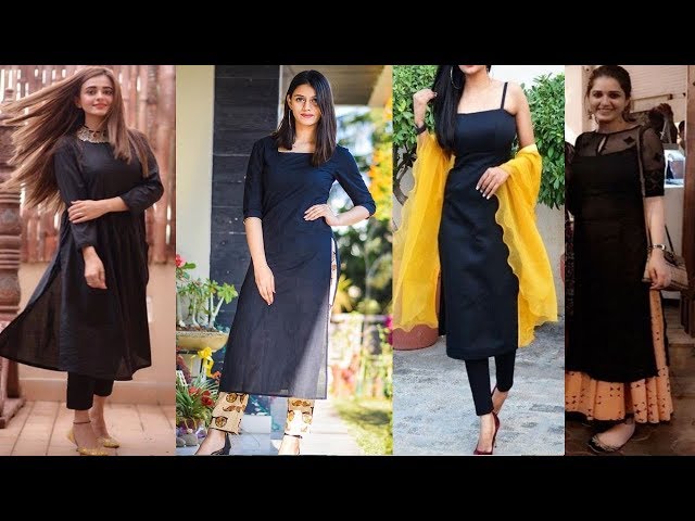 Medium Black Plain Kurti at Rs 210/piece in Noida | ID: 25508213633