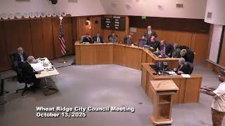 Wheat Ridge City Council and Special Study Session 10-13-25