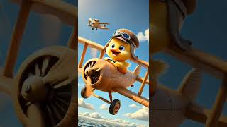 Duck Flying A Plane To Baby