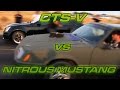 Fastlife CTS-V vs WARHORSE FoxBody Mustang: HeadsUp Muscle Shootout - Round 2 Race 1