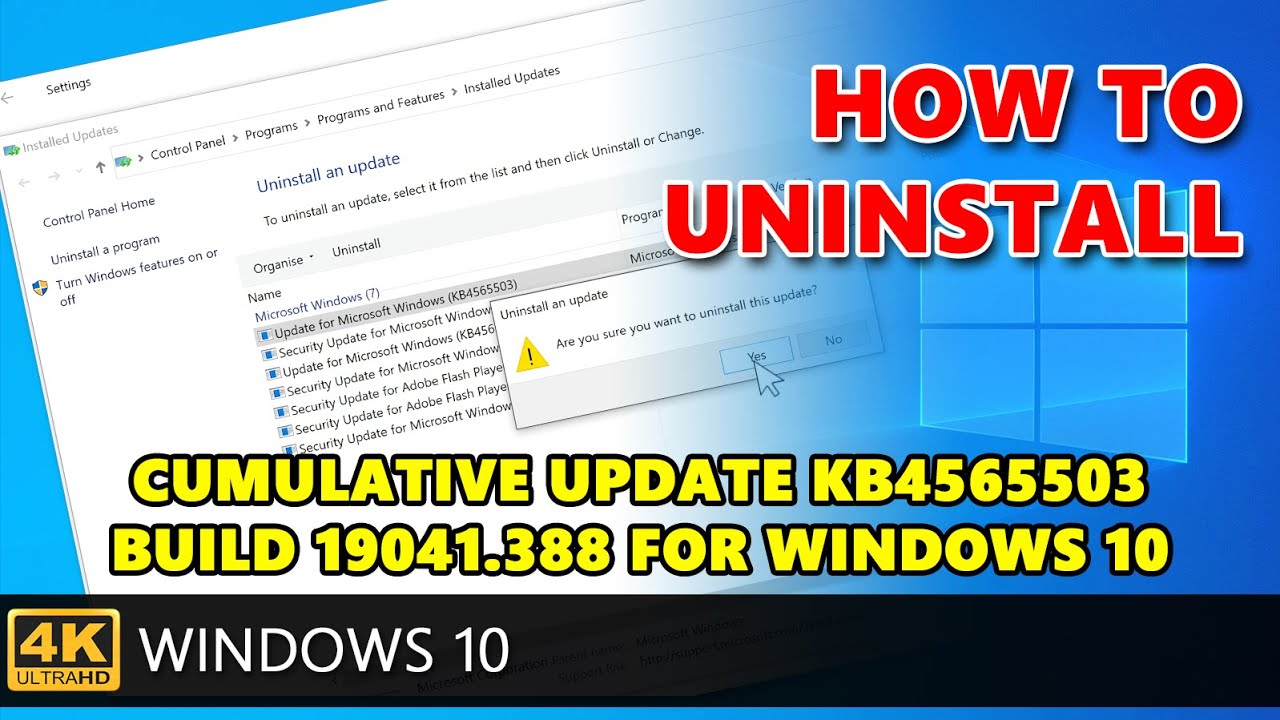 How to uninstall KB4565503?