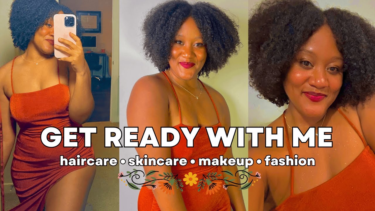 GRWM FOR A DATE NIGHT | VEGAN SKIN CARE & CURLY HAIR CARE ROUTINE