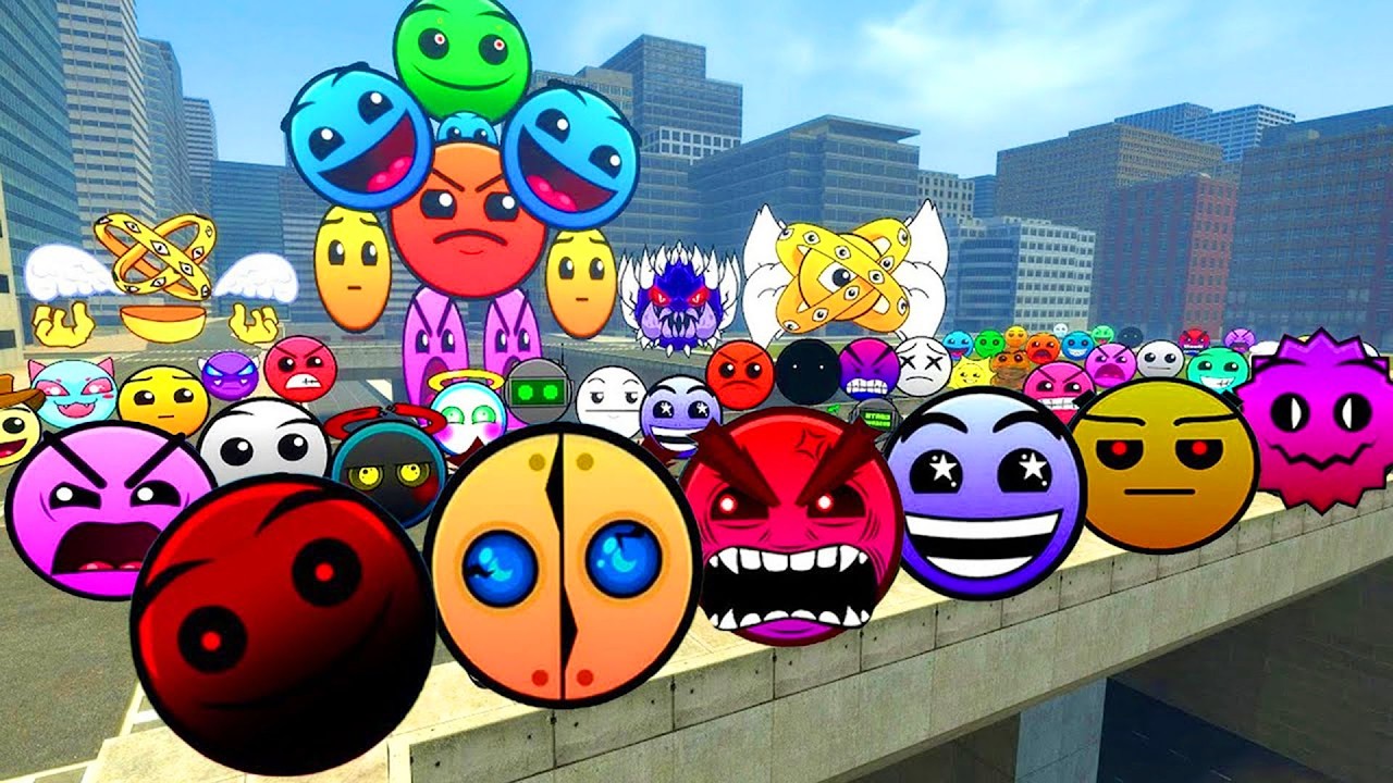 Geometry Dash and Lobotomy Dash Nextbots Family Chase me in Garry's Mod