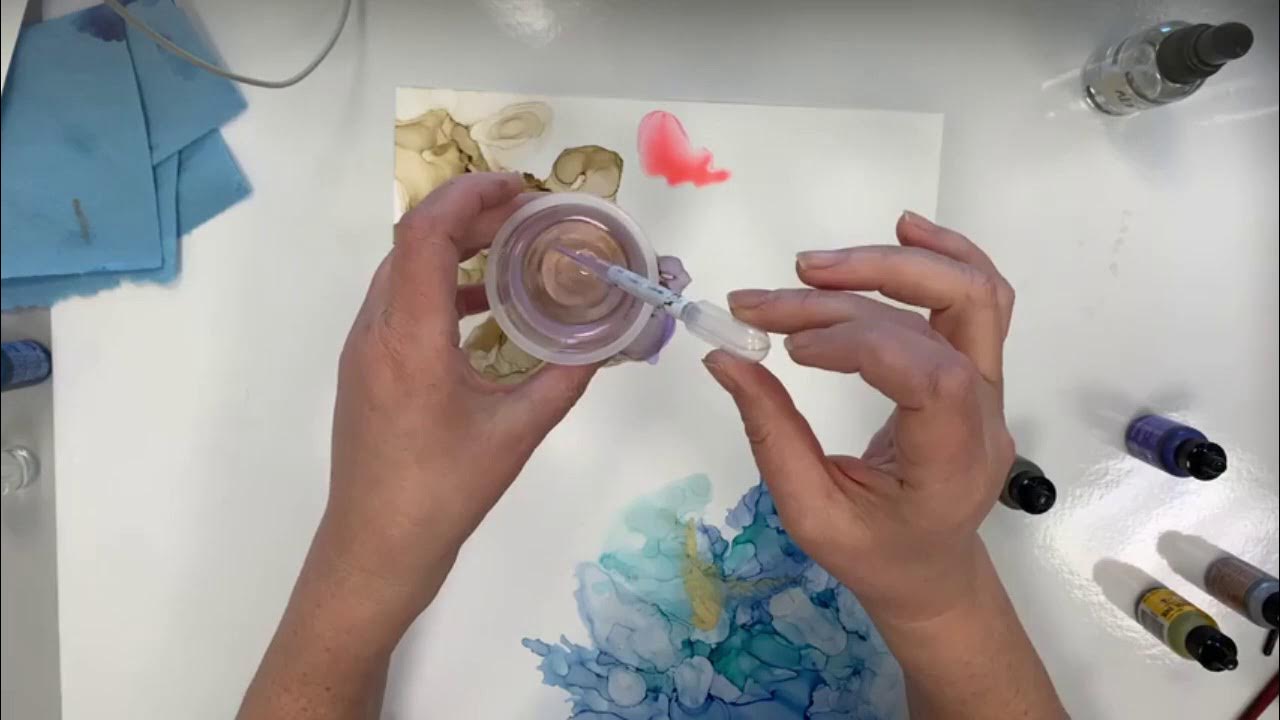 Encre à l'alcool sur papier Yupo par Brigitte Malenfant YouTube