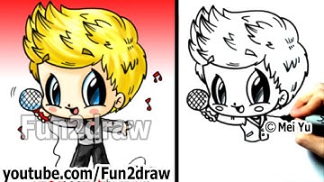 One Direction Niall Horan Drawing Tutorial - 1D Chibi (One Direction Drawings) - Cute Art - Fun2draw