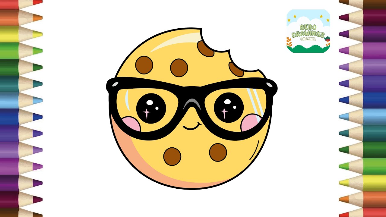 How to Draw A Cute Cookie Easy Step by Step for Kids | Cookie Drawing ...