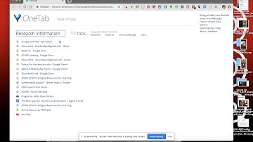 Using the OneTab Chrome Extension