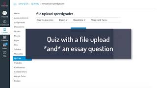 Canvas - Feedback on Essay and File Upload Quiz Questions