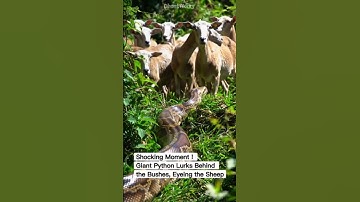 Shocking Moment ! Giant Python Lurks Behind the Bushes, Eyeing the Sheep.
