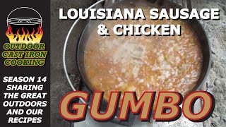 Louisiana Sausage & Chicken Gumbo
Louisiana Sausage & Chicken Gumbo
(For a Deep 12”-14” Camp Oven)
Inspired by foods found along the Gumbo Culinary Trail in Louisiana’s Cajun Prairieland
A Culture of Cajun spirit and Creole soul
Ingredients:
1 fully cooked 3 – 4 lb. chicken, cut into pieces
cajun or creole seasoning like “Slap Ya Mamma” or your favorite brand
4 tbsp. vegetable oil
4 tbsp. flour
2 large yellow onions, chopped
2 stalks celery, chopped
1 green bell pepper, chopped
4 cloves garlic, minced
1 - 1 ½ lbs. smoked sausage, sliced
3 qts. water (12 cups)
Optional:
additional seasoning
3-4 tbsp. green onions, chopped
3 – 4 tbsp. parsley, chopped
rice to accompany gumbo
Directions:
1. Season the thoroughly cooked chicken to your taste with Creole or Cajun seasoning. Cut chicken into pieces, pulling apart meat from the bone.
2. Place a layer of coals under the Deep Camp Oven to heat oven before adding any ingredients. Pour the oil into the oven. When oil is hot, begin gradually adding the flour, stirring continuously until well-blended. Remove some coals to reduce heat, if needed. Continue stirring until roux has turned a milk chocolate brown.
3. Add the garlic, bell pepper, celery and onion to the roux. Stir the roux and vegetables well. Let the vegetables begin to wilt. Slowly add 3 quarts water (12 cups) to mixture, stirring as you go to dissolve roux. Add the sliced smoked sausage and cooked chicken. Place additional coals under oven to bring to a boil.
4. Reduce heat and simmer 1½ - 2 hours, until meats are tender. Serve up in bowls and if used, add optional ingredients.
Yield: 8-10 servings
Webisode Index:
00:00 Intro
00:29 Opening
00:57 Food Prep
01:46 Building the Roux
04:03 Building the Gumbo
07:19 Boil & Simmer
07:50 Gumbo Done
08:15 Serving the Gumbo
09:08 Closing
09:34 Outro
10:13 End Card Link
Our Resource Links:
Cast Iron Cookware
Lodge Mfg.
https://www.lodgecastiron.com
Camp Chef
https://www.campchef.com
Cast Iron Roasted Coffee
WYO Buckin Beans
https://wyobuckinbeans.com/
Cutlery
Furnace Creek Forge
https://furnacecreekforge.com
Hunting Guide Services
Wyoming Wildlife Outfitters
https://wyomingwildlifeoutfitters.com
Game Meat Processing
Big Horn Meat Cutting
https://bighornmeatcutting.com
King Arthur Flour
Pizza Dough Flour
https://shop.kingarthurbaking.com/items/high-gluten-flour-3-lb
Music
Epidemic Sound
https://www.epidemicsound.com/referral/i3zn3v/
Big Daddy Carl Burk Racing
Weve teamed up with our life long friend, emblazoned with Outdoor Cast Iron Cooking color schemes on his fleet of race cars & trucks.
Catch the action at the following Links (Check daily schedule for broadcast location)
https://www.youtube.com/c/lsrtv (Northwest Racing on LSRTV)
https://www.youtube.com/channel/UCY6eNSLUTylj0JdTjakw-og (WSRL on ESBN)
Monday - Northwest Cup on LSRTV
Tuesday - Western States Racing Trucks on ESBN
Wednesday - Northwest Trucks on LSRTV
Friday - Northwest ARCA on LSRTV
Sunday - Medieval Racing on ESBN Louisiana Sausage & Chicken Gumbo
