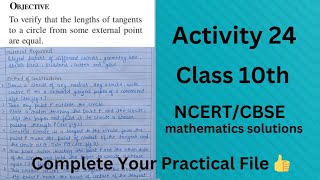 Maths Lab Activity 24 Class 10// Maths Practical// Class 10 Maths Activity Solution// CBSE board