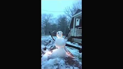 Slow motion snowman explosion
