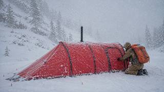 20 Hour Surviving EXTREME Heavy Snow in Insulated Tents | Extreme Off Grid Winter Life