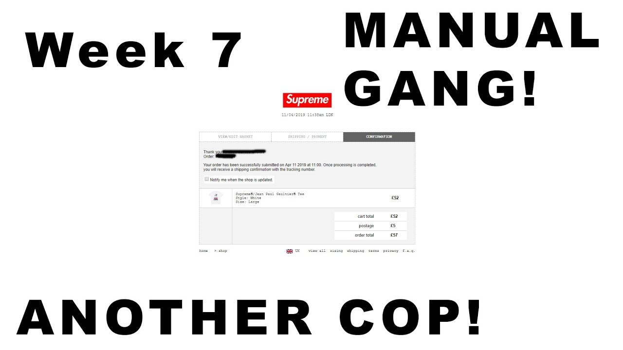 SUPREME x JEAN PAUL GAULTIER TEE LIVE COP | Easy Cop!