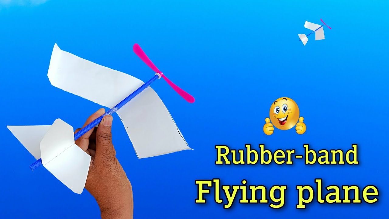 Rubberband flying plane, propeller flying plane, how to make rubber