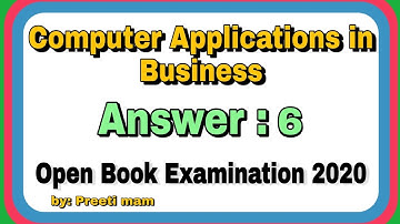 6th Answer of Computer Applications in Business