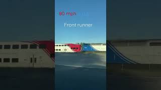 Front runner flying by at around 80 mph