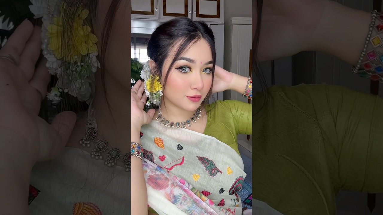 বসন্তের সাজে 🌻 #beauty #viralvideo #fyp #reels #shorts #makeup #makeuptutorial #trending