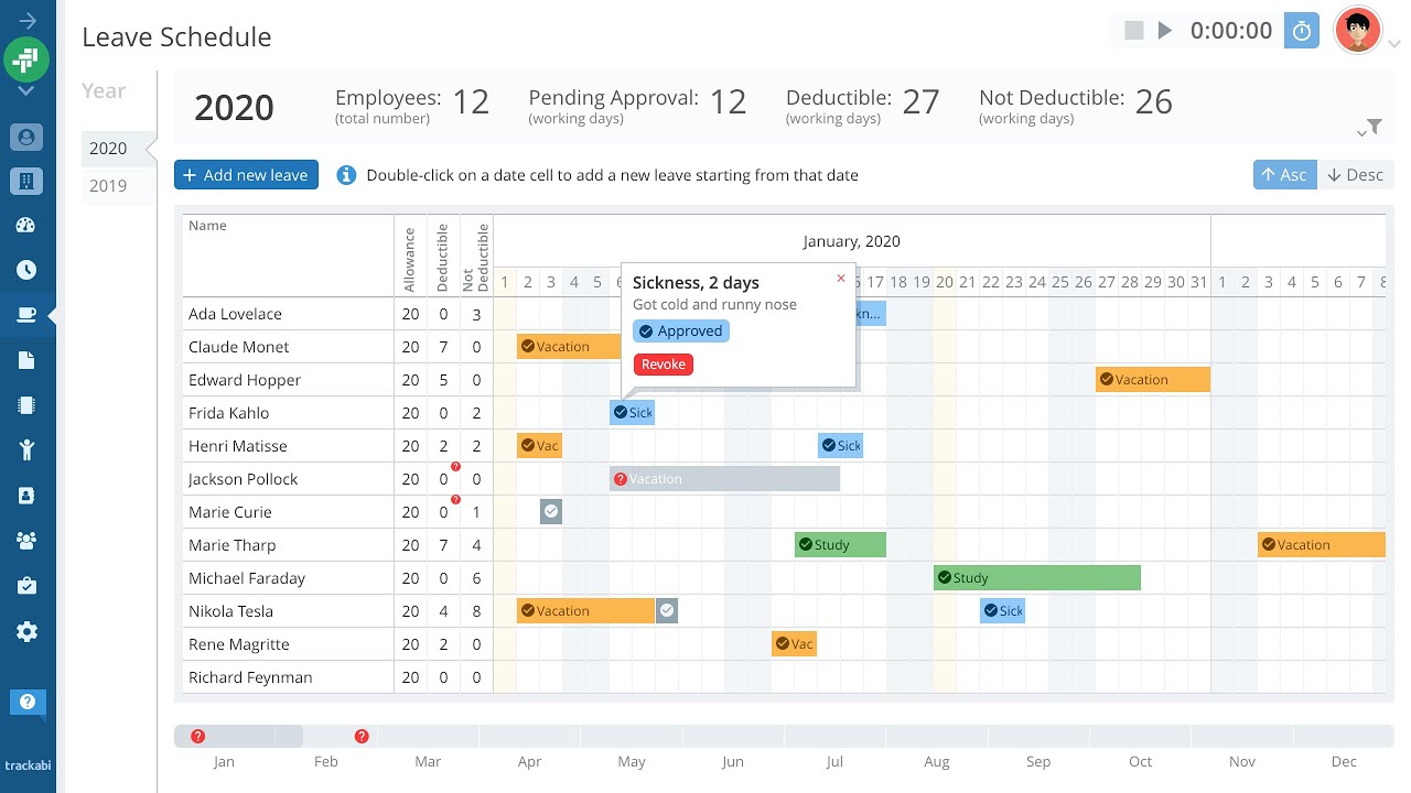 Employee Leave Management with Request/Approval Workflow