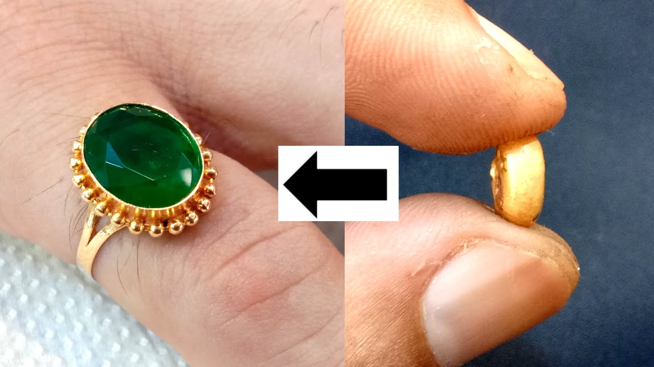 most demanding gold ring | Green Emerald [panna] gemstone ring | hand made popular gold ring design
