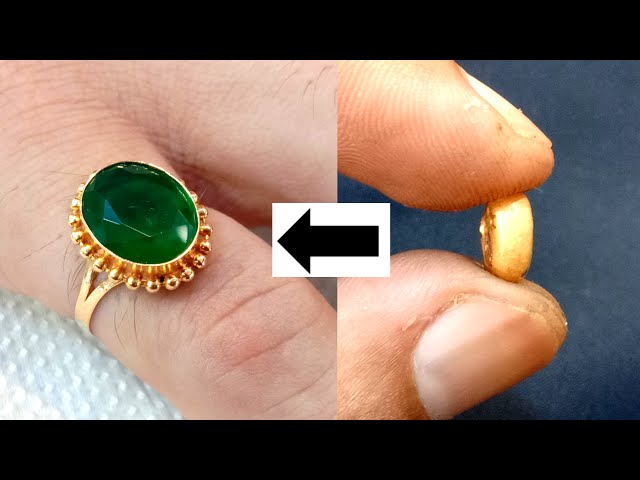 GtcGems राशि रत्न पन्ना अंगूठी Panna Stone Ring Original Certified 5.25  Ratti Pachu Ratna Columbian Emerald 4.75 Carat Pure White Gold Panna Ratan  Ki Anguthi For Women वाइट गोल्ड सोने की अंगूठी :