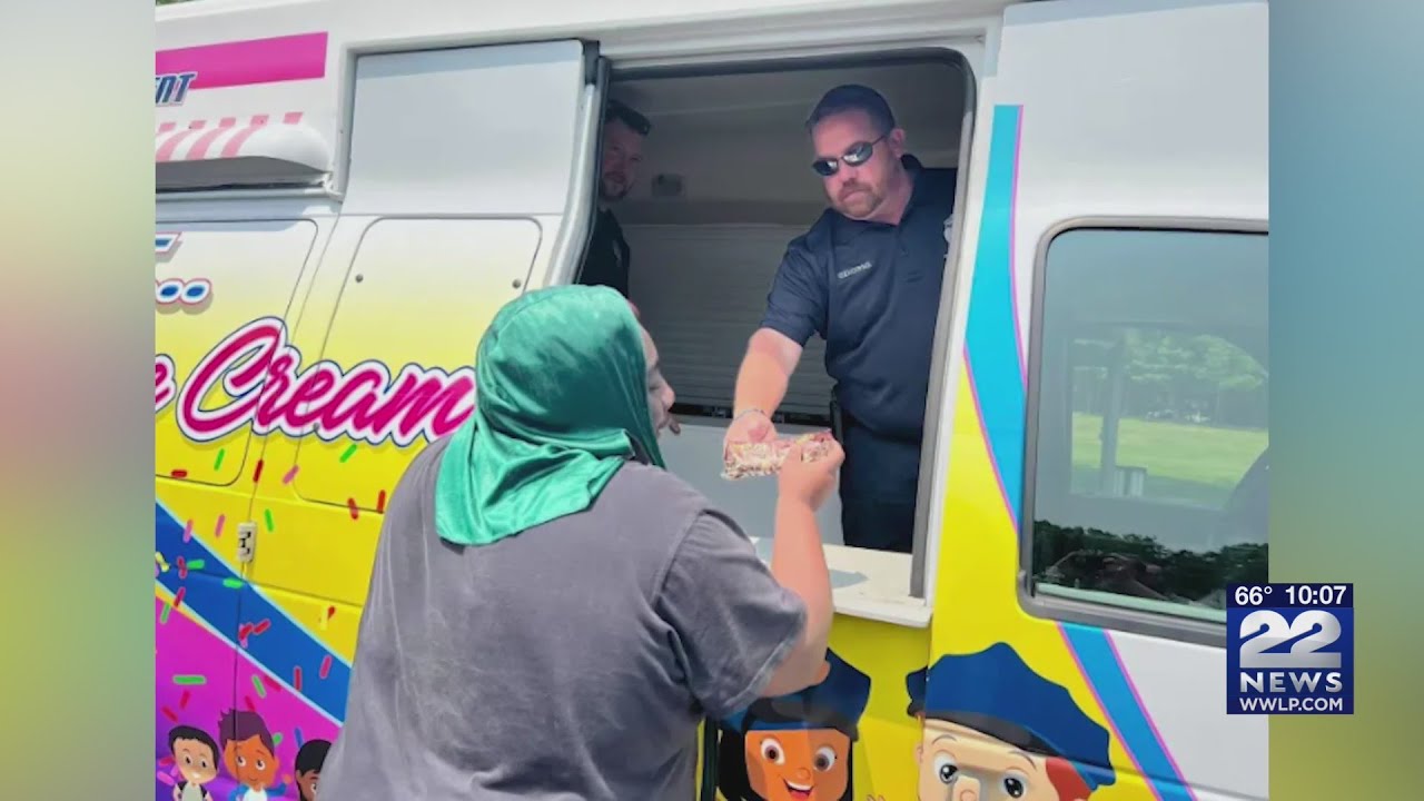 Chicopee police ice cream truck stops at Sunshine Village YouTube