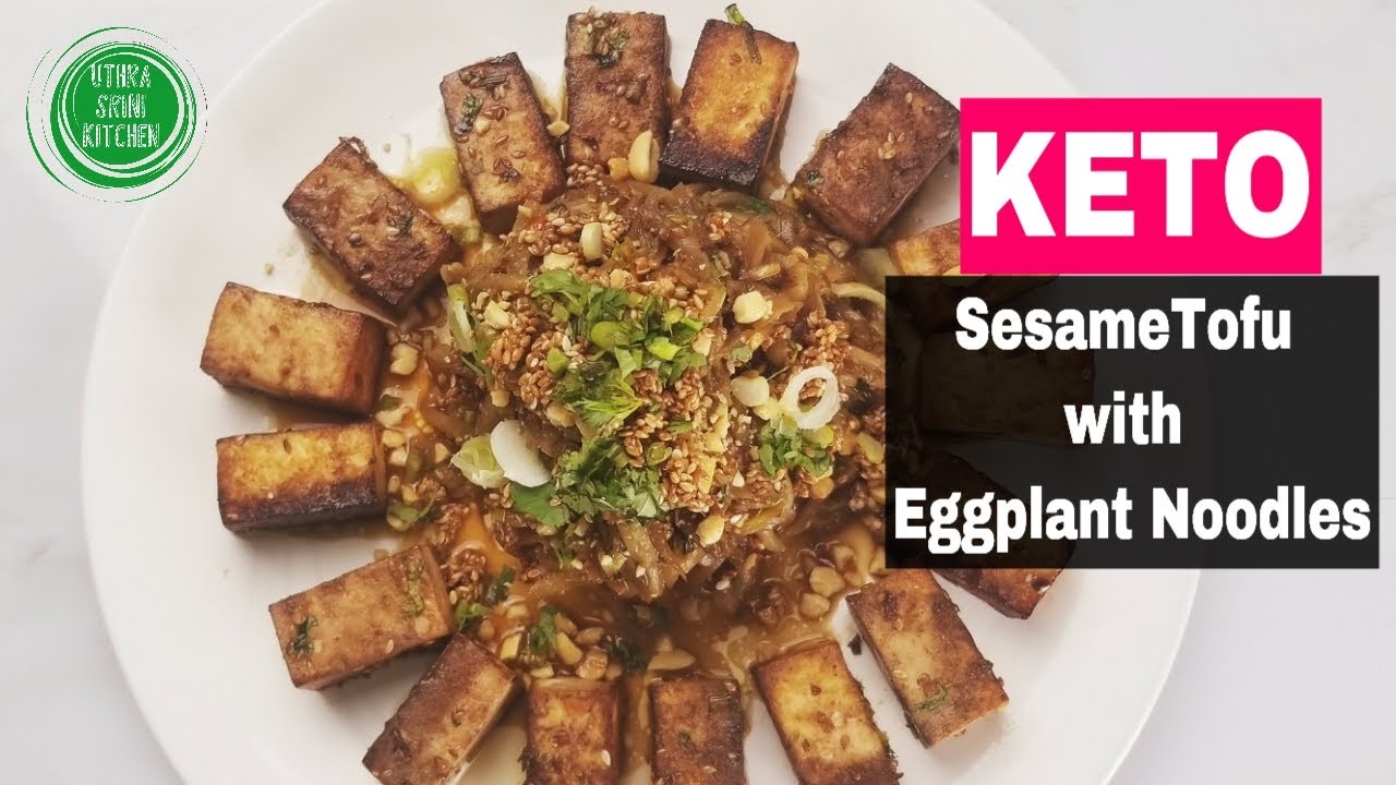 Keto Sesame Tofu with Eggplant Noodles Recipe Make Noodles without