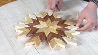 Making Colorful Wood Wall Art - Making Quilt Inspired Table Out of Salvaged Wood
