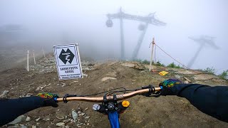 Descending into the clouds  Best Lap down Whistler Creekside?