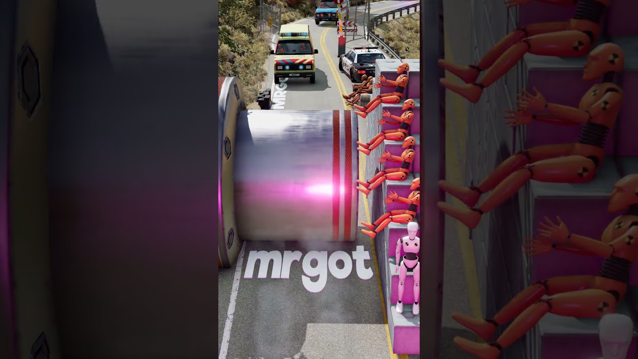 Cars Bollard Wall Dummy Crash – BeamNG.drive