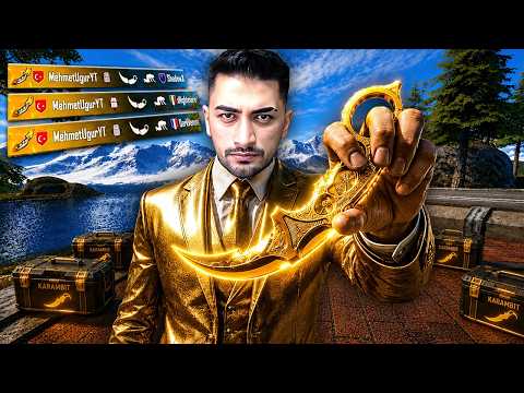 WINNING WITH ONLY A *rare* KARAMBIT! (cheater squad encountered!) | PUBG Mobile