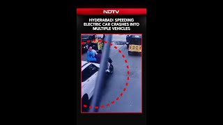 Hyderabad: Speeding Electric Car Crashes Into Multiple Vehicles