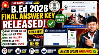 Odisha B.Ed 2026 Result Big Update | Final Answer Key Released | Official SSB Odisha Notice 🔥