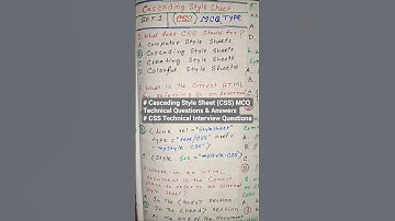 Cascading Style Sheet (CSS) MCQ Technical Questions & Answers l CSS Technical Interview Questions