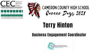 CCHS Career Day Speaker Terry Hinton, Workforce Development Specialist