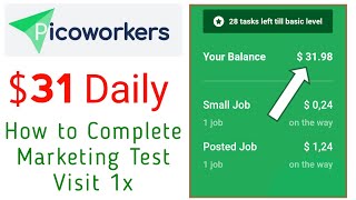 How to Complete Marketing Test Visit 1x in Picoworkers | $31 Daily | How to work on picoworkers 2021