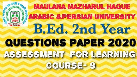 B.ed 2nd year Assessment For Learning course 9 Previous Year Question paper 2020(MMHAPU)
