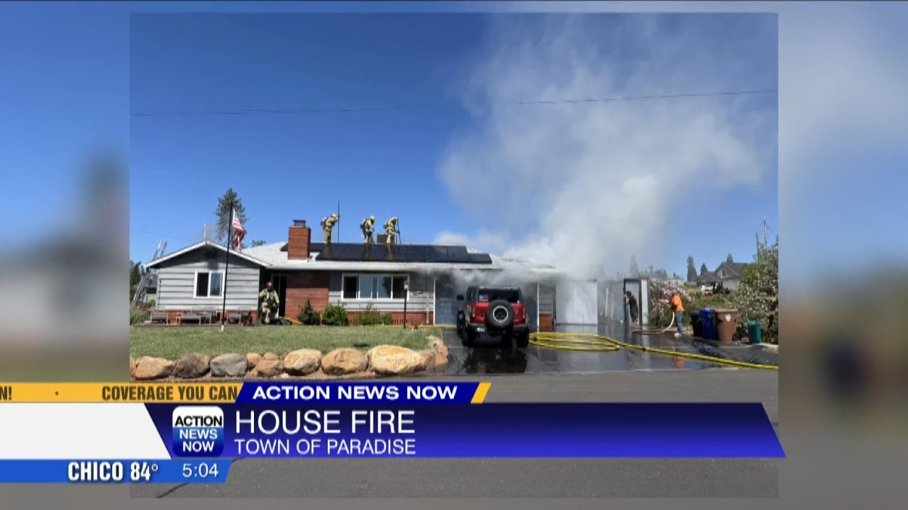 CAL FIRE crews contain house fire in Paradise - YouTube