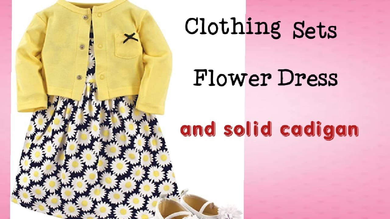 Bonny Billy Little Girls' Clothing Sets Flower Dress and Solid Cardigan