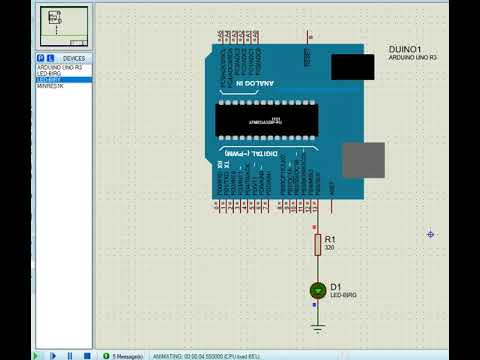 Blink LED with Arduino UNO R3 in Proteus 8 - YouTube