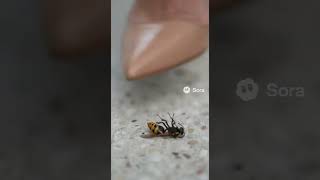 Wasp Knocked Out And Stepped On