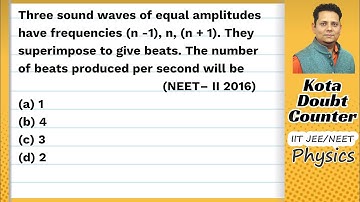 Three sound waves of equal amplitudes have frequencies (n-1),n,(n+1). They superimpose to give beats