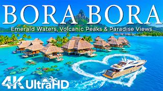 Bora Bora 4K 🇵🇫 | Turquoise Lagoon, Mount Otemanu & Relaxing Deep House
