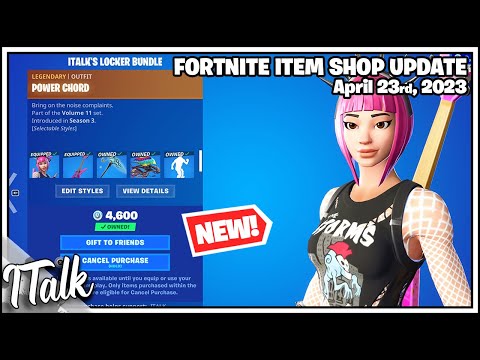 Fortnite Item Shop *NEW* ITALK'S LOCKER BUNDLE! [April 23rd, 2023] (Fortnite Battle Royale)