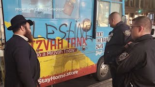 Mobile synagogue vandalized amid rise in antisemitism