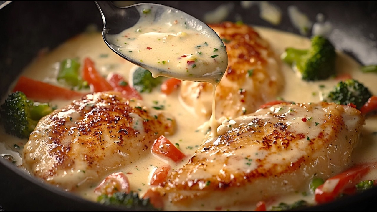 Absolute Chicken The ABSOLUTE PERFECT Creamy Garlic Chicken with Vegetables in Just 30 ...